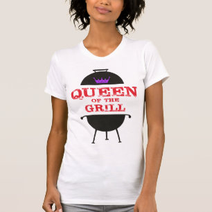 Camiseta Rainha Da Grelha, Vermelha Da Coroa Roxa