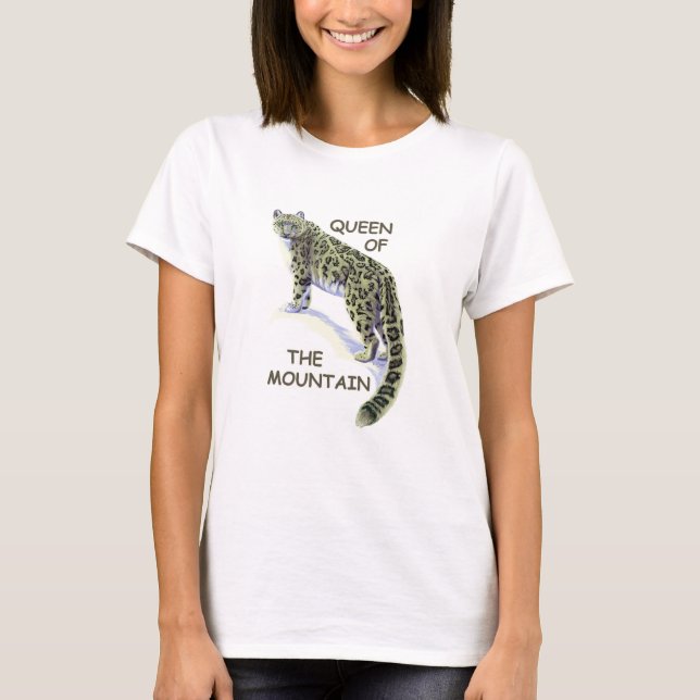 Camiseta Rainha da Montanha - Leopardo da Neve (Frente)