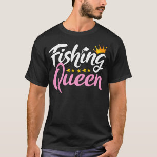Camiseta Rainha da Pesca Pescador Divertido Entusiasta Aquá