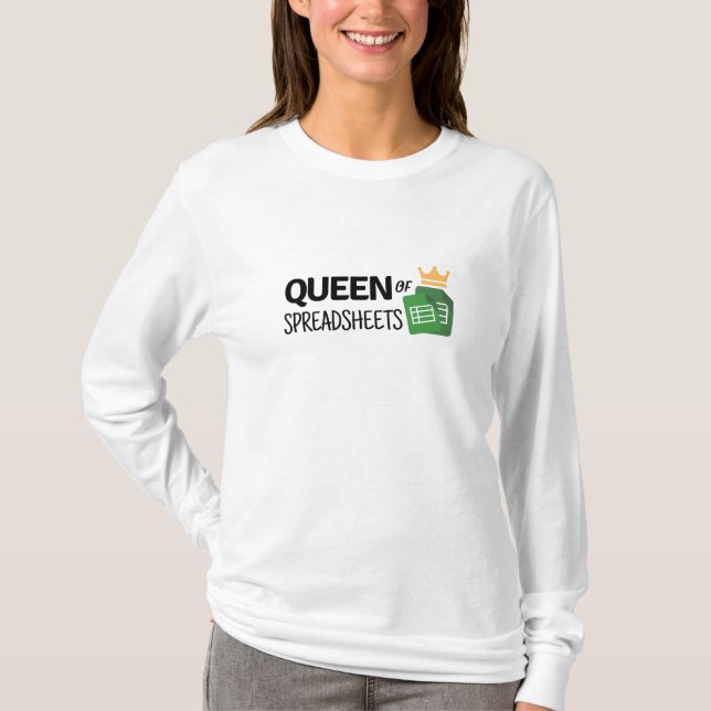 Camiseta Rainha das folhas de cálculo (Frente)