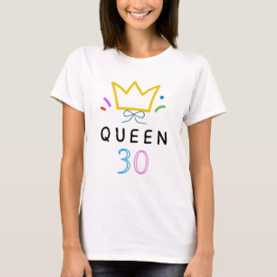 Camiseta Rainha de 30 Anos Minimalista Arte de Linha