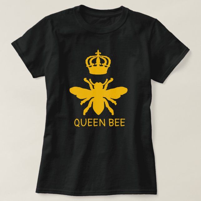 Camiseta Rainha de Abelha Preta e Amarela (Frente do Design)