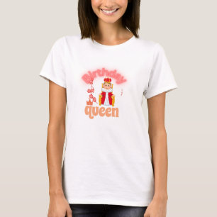 Camiseta Rainha de Aniversário - Design da Celebração Real