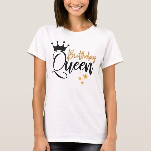 Camiseta Rainha de aniversário - Rainha de aniversário T-Sh (Frente)