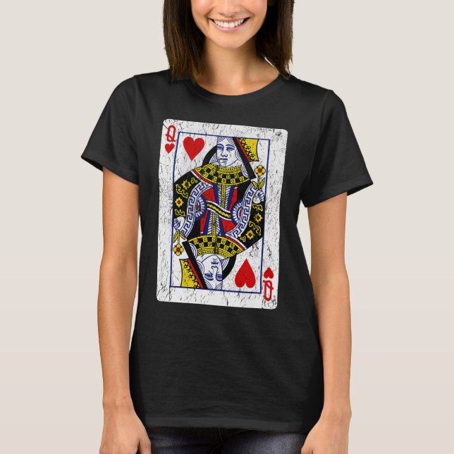 Camiseta Rainha de Copas Carta de Baralho (Frente)