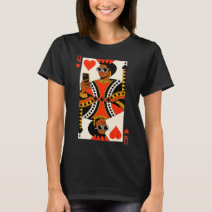 Camiseta Rainha De Copas Carta Mulher Preta Orgulho Da Mela