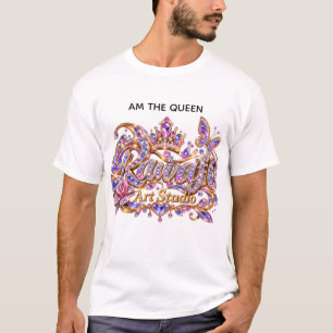 Camiseta Rainha de Cristal Elegância Floral Rosa