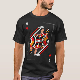Camiseta Rainha de Diamantes Cartões Correspondendo à Figur