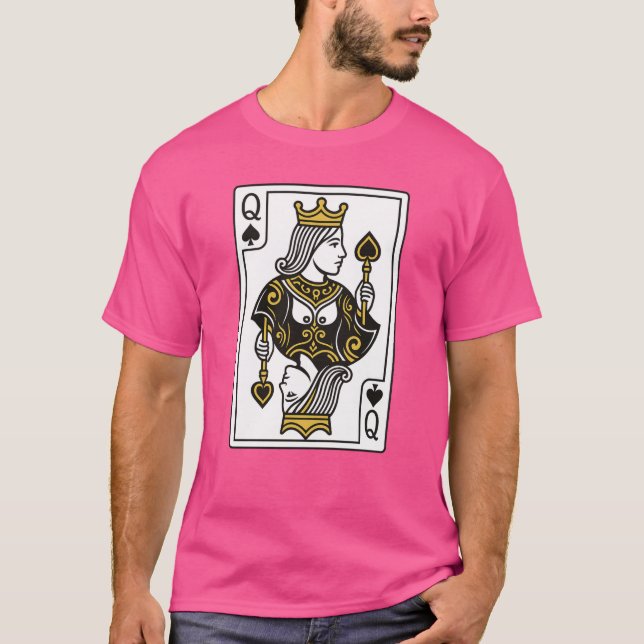 Camiseta Rainha de Espadas — Preta e Dourada (Frente)