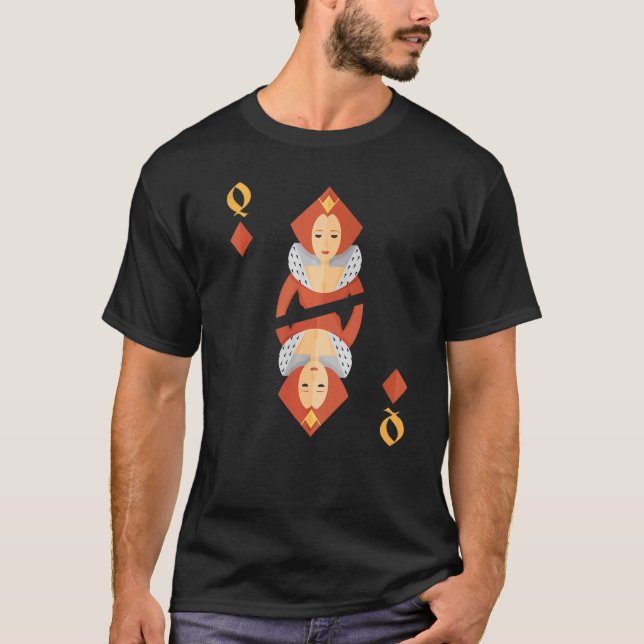 Camiseta Rainha De Ouros - Deck De Cartões - Grupo De Hallo (Frente)