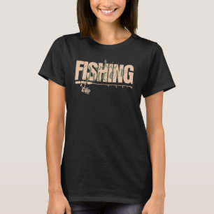 Camiseta Rainha de pesca rosa militar