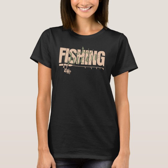 Camiseta Rainha de pesca | rosa militar (Frente)