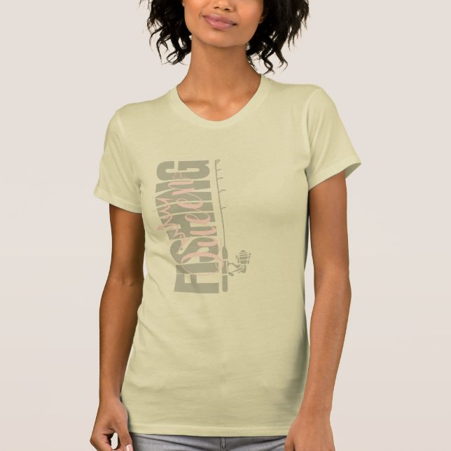 Camiseta Rainha de pesca | rosa militar | Vertical (Frente)