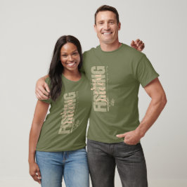 Camiseta Rainha de pesca | rosa militar | Vertical