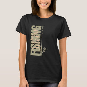 Camiseta Rainha de pesca rosa militar Vertical