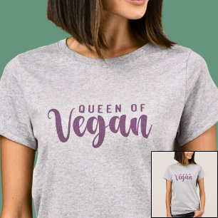 Camiseta Rainha de Vegan Rosa em Cinzas