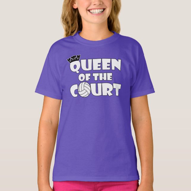 Camiseta Rainha de Voleibol das Raparigas da Corte Engraçad (Frente)