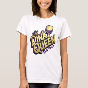 Camiseta Rainha Dink Roxo Dourado Nome Personalizado