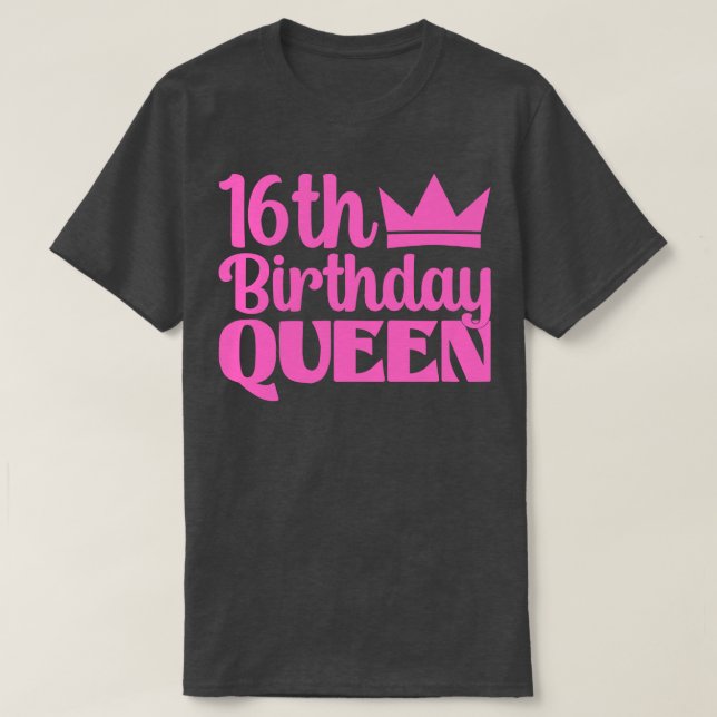 Camiseta rainha do 16.º aniversário (Frente do Design)