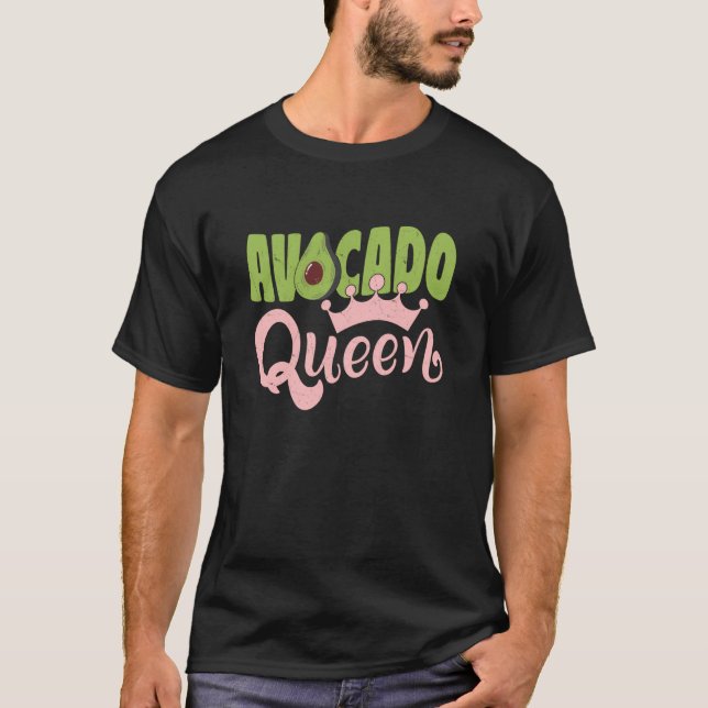 Camiseta Rainha do Abacate Coroa Divertida Design de Pun do (Frente)