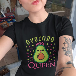 Camiseta Rainha do Abacate Fofa com Coração Keto Garota Coz