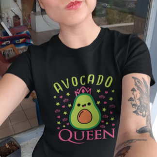 Camiseta Rainha do Abacate Fofa com Coração Keto Garota Coz