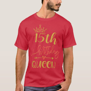 Camiseta Rainha do Aniversário de 15 Anos Meninas de 15 Ano