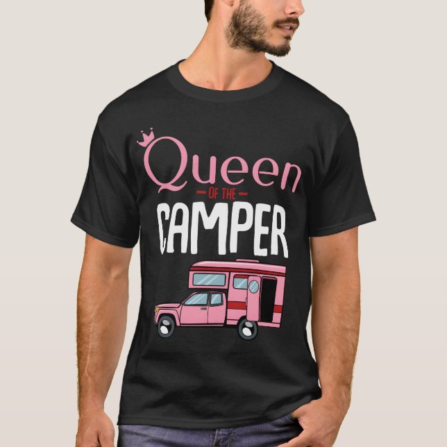 Camiseta Rainha Do Camper Divertido Carro De Campismo Féria (Frente)