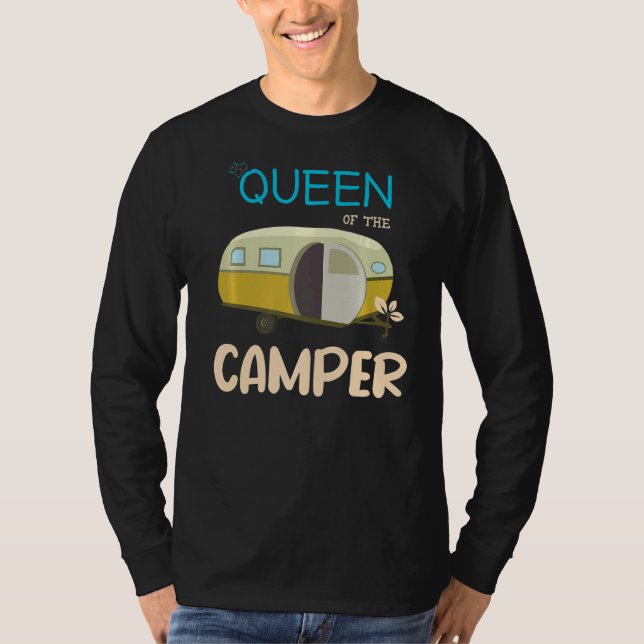 Camiseta Rainha Do Camper Van Rv Viajando (Frente)