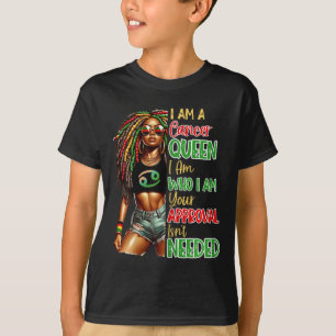 Camiseta Rainha do Câncer Preta Feminina Americana Africana