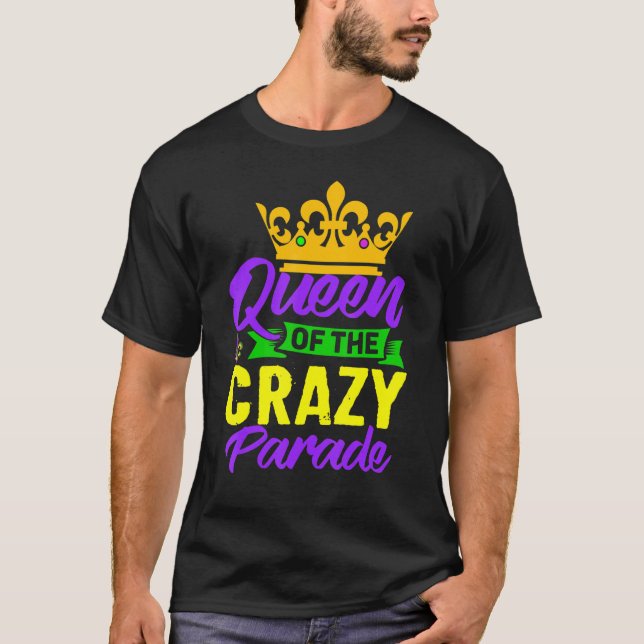 Camiseta Rainha do Carnaval do Crazy Parade Mardi Gras (Frente)
