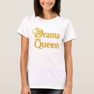 Camiseta Rainha do Drama - Coroa e Design de Máscara de Tea