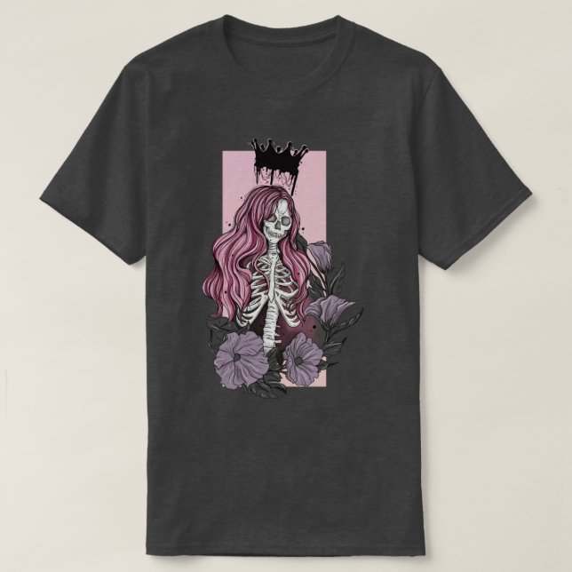 Camiseta rainha do esqueleto (Frente do Design)