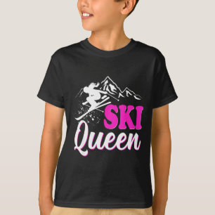 Camiseta Rainha do esqui atleta de esportes de inverno esqu