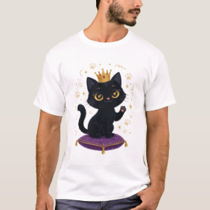 Camiseta Rainha do Gato Preto Presente Coroa Real Amante de