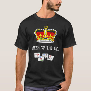 Camiseta Rainha Do Jogo Da Diversão Do Azulejo Mahjongg 1