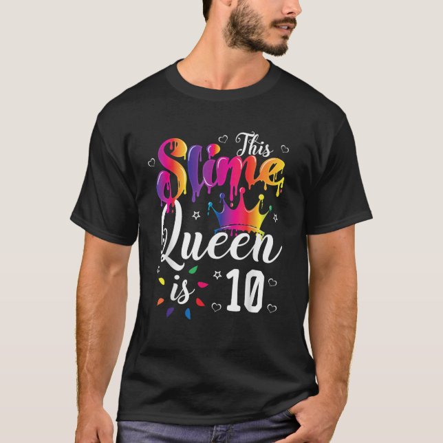 Camiseta rainha do lodo Aniversário 10º presente para rapar (Frente)