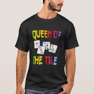 Camiseta Rainha do Mahjong Diversão Jogo Chinês Judaico Pon
