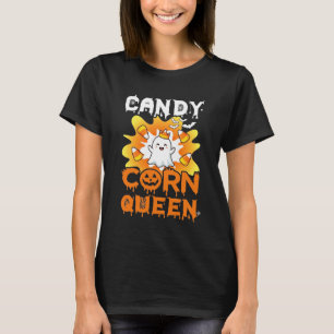 Camiseta Rainha do Milho Doce Halloween Morcegos Fantasmas