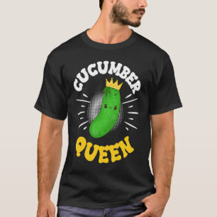 Camiseta Rainha do Pepino Fruta Legume Dia das Mães Jardim