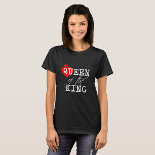 Camiseta Rainha do Rei coração vermelho e uma coroa negra