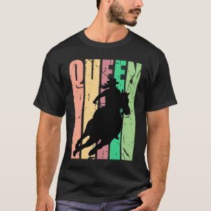 Camiseta Rainha do Rodeio de Corrida de Barril Mulheres Vaq
