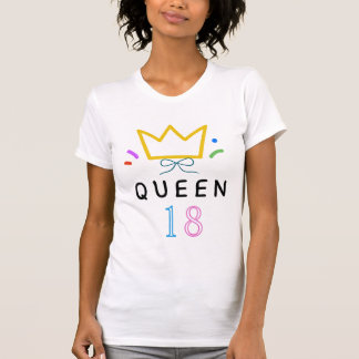 Camiseta Rainha Doce de 18 Anos Garota de Anime com Laço Ro