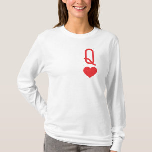 Camiseta Rainha dos Corações Mangas T-Shirt