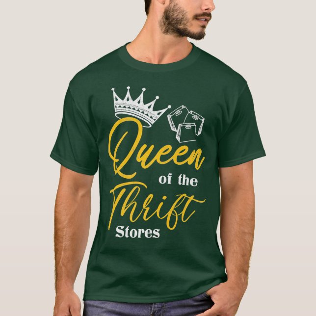 Camiseta Rainha dos presentes do viciado na Loja de Thrift (Frente)