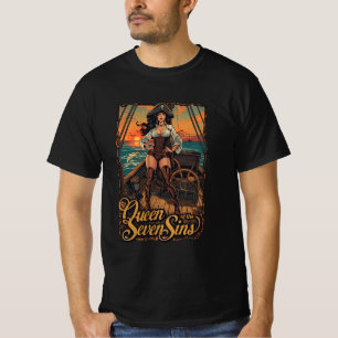 Camiseta Rainha dos Sete Pecados – Fantasia Pirata Pin-Up
