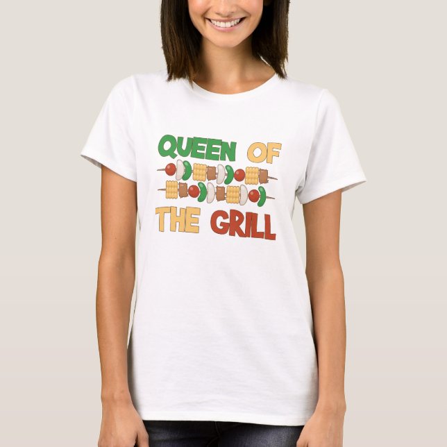 Camiseta Rainha dos Skewers do CHURRASCO da grade (Frente)