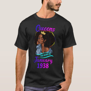Camiseta Rainha é Nascer em janeiro de 1938 Feliz 85º anive