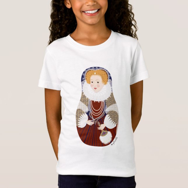 Camiseta Rainha Elizabeth I da Inglaterra Matryoshka Girls' (Frente)