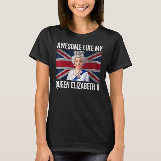 Camiseta Rainha Elizabeth II Coroa Britânica Majestade Rain (Frente)